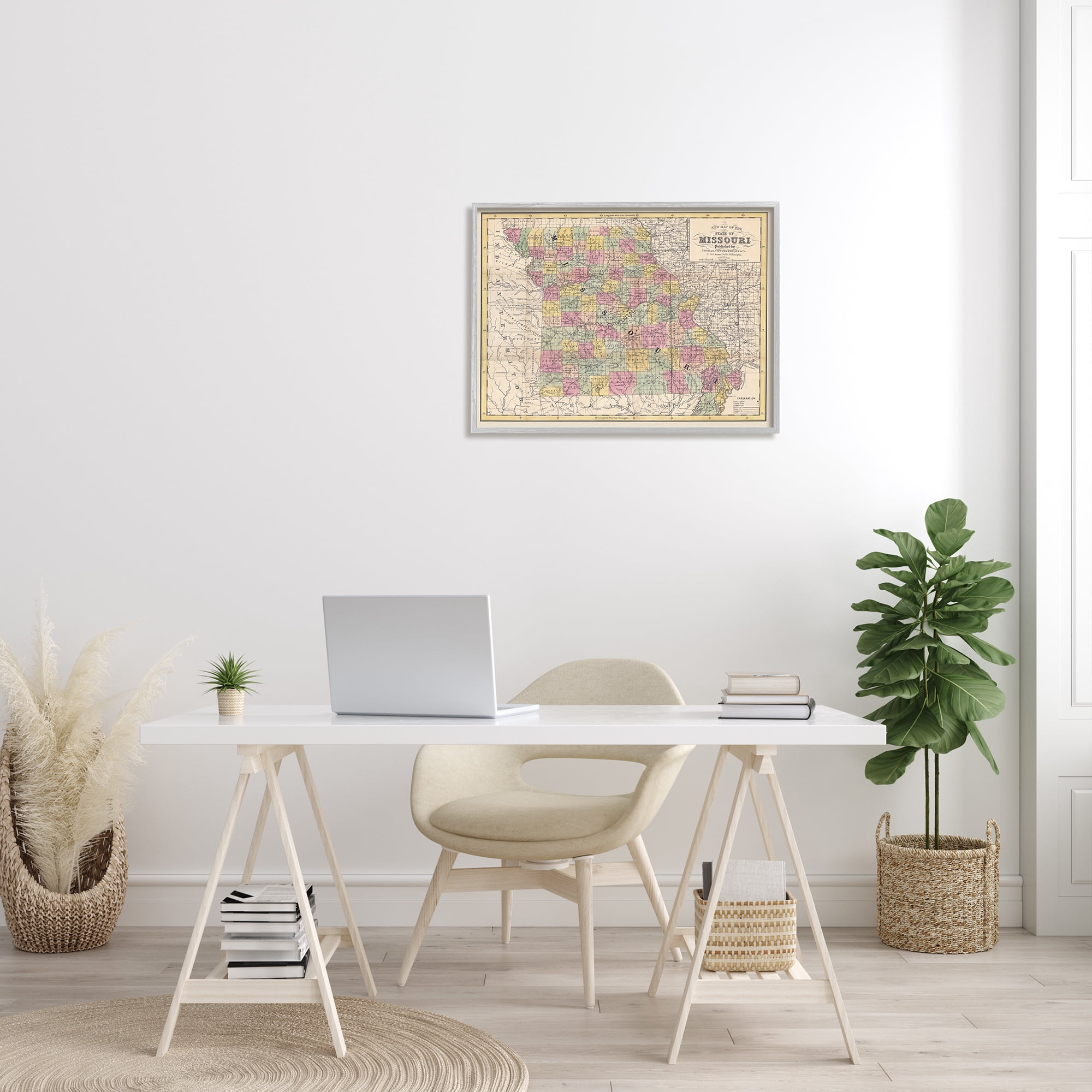 Stupell Industries Historic Missouri Southern US State Map Vintage Cartography, 30 x 24, Design by Daphne Polselli