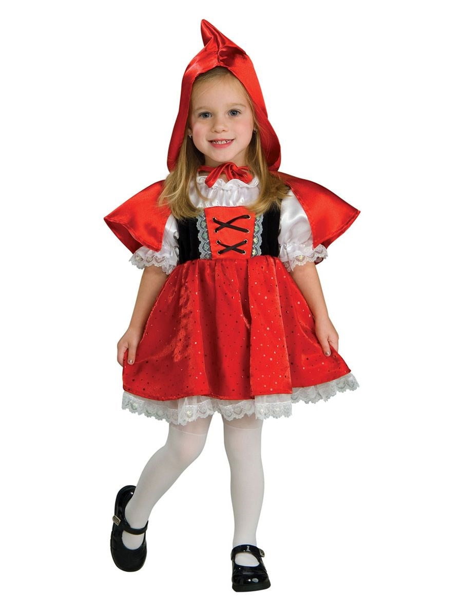 Details about   Little Red Riding Hood Small Girl's Halloween Child Costume with dress and cape 