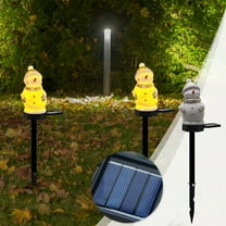 3 PCS Christmas Snowman Solar Lights Outdoor Decoration, Snowman Landscape Lights Stake LED Waterproof Holiday Walkway Lights for Decor Garden, Yard, Lawn, Park, Porch