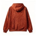 thumbnail image 4 of Women's Leopard Print Zip Up Long Sleeve Hoodie Oversized Casual Pullover With Pockets, Versatile Hooded Sweatshirt For Everyday Wear, 4 of 5