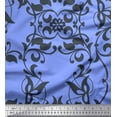 thumbnail image 1 of Soimoi polyester Crepe Fabric Leaves & Filigree Damask Print Fabric by Yard 42 Inch Wide, 1 of 3