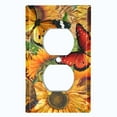 thumbnail image 3 of Metal Light Switch Plate Outlet Cover Sunflower Butterfly SUN005, 3 of 24