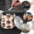 thumbnail image 4 of Yayeee Ashtray with Lid for Cigarette Smokeless Stainless Steel Home Ash Holder, Blue Cakes, 4 of 7