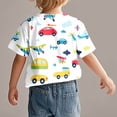 thumbnail image 4 of Virmaxy (18M-10Y) Boys Girls Cute Printed Shirt Toddler Baby Round Collar Short Sleeve Casual Tops Summer Loose Casual Trendy Pullover Shirt Yellow-8 6 Years, 4 of 6