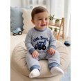 thumbnail image 3 of RUINIXCW Newborn Baby Boy Little Brother Outfit Infant Baby Boys Fall Winter Waffled Romper Clothes Stripe Letter Excavator Embroidery Long Sleeve Jumpsuit, 3 of 9