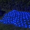 thumbnail image 3 of SkyAuks Net Mesh Fairy String Decorative Lights, 96LED Outdoor Waterproof Net Lights with 8 Lighting Modes for Christmas Wedding Party Holiday Decor (4.9ft x 4.9ft, Blue), 3 of 10