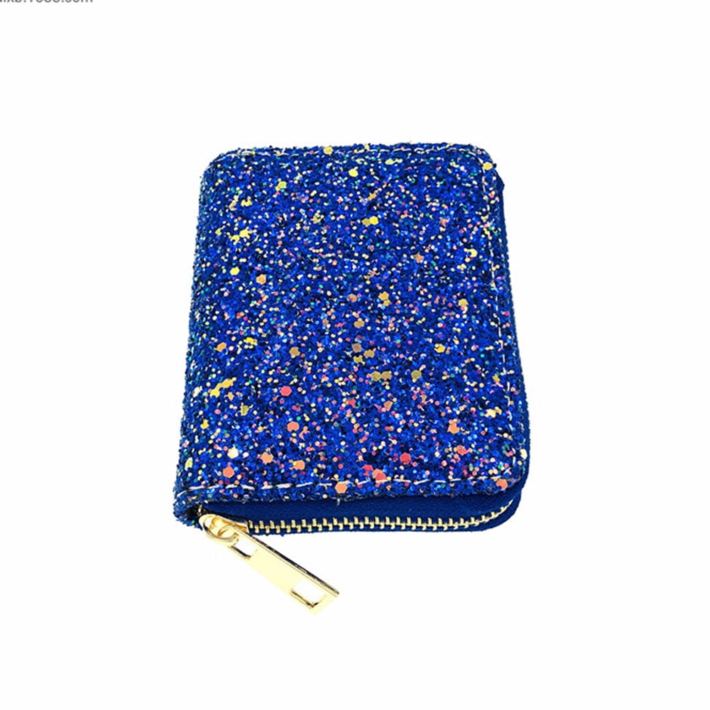 Women's Small Credit Card Wallet RFID Glitter Cute Credit Card Holder