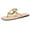 milky white, variant on Womens Flat Sandals Comfortable Flip Flops Slide Sandals Summer Beach Shoes with Metal Decoration