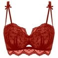 thumbnail image 4 of RMGVDSD Bandeau Bras for Women Push Up Bra Lace Comfort Padded Bra Add 1 Cup Brassiere Plunge Underwire Bra Lift Up Bras Everyday T-Shirt Bra, 4 of 4