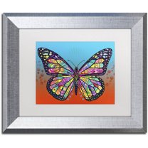 Trademark Fine Art 'Butterfly' Canvas Art by Dean Russo, White Matte, Silver Frame