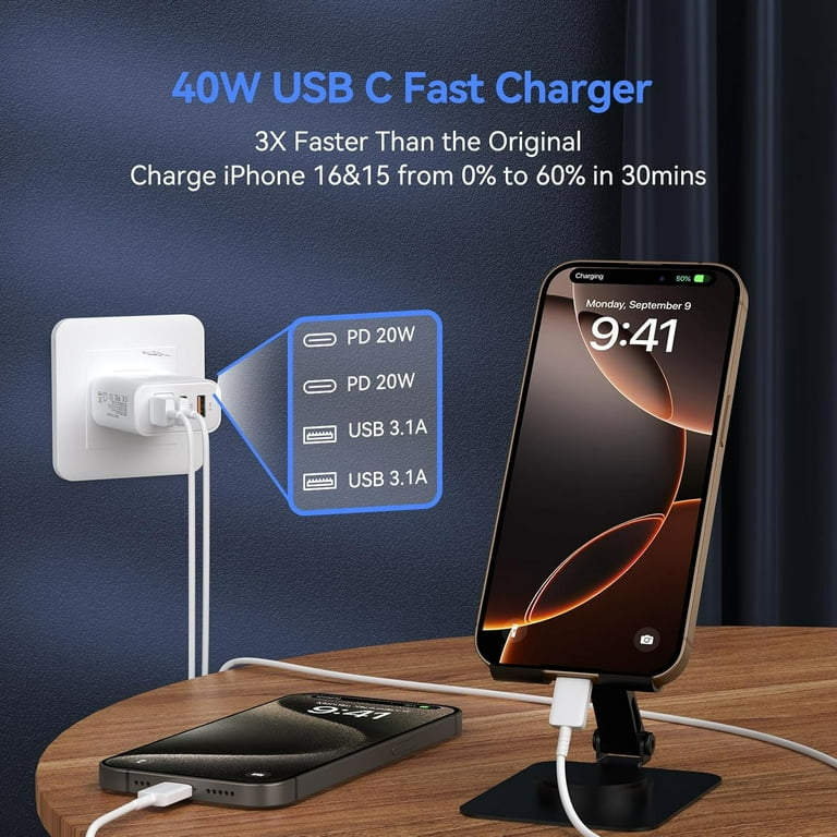 Meromore 40W 4-Port USB-C & USB-A Wall Charger photo 5