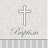 16-Count Baptism Beverage Napkins, Silver Devotion Cross
