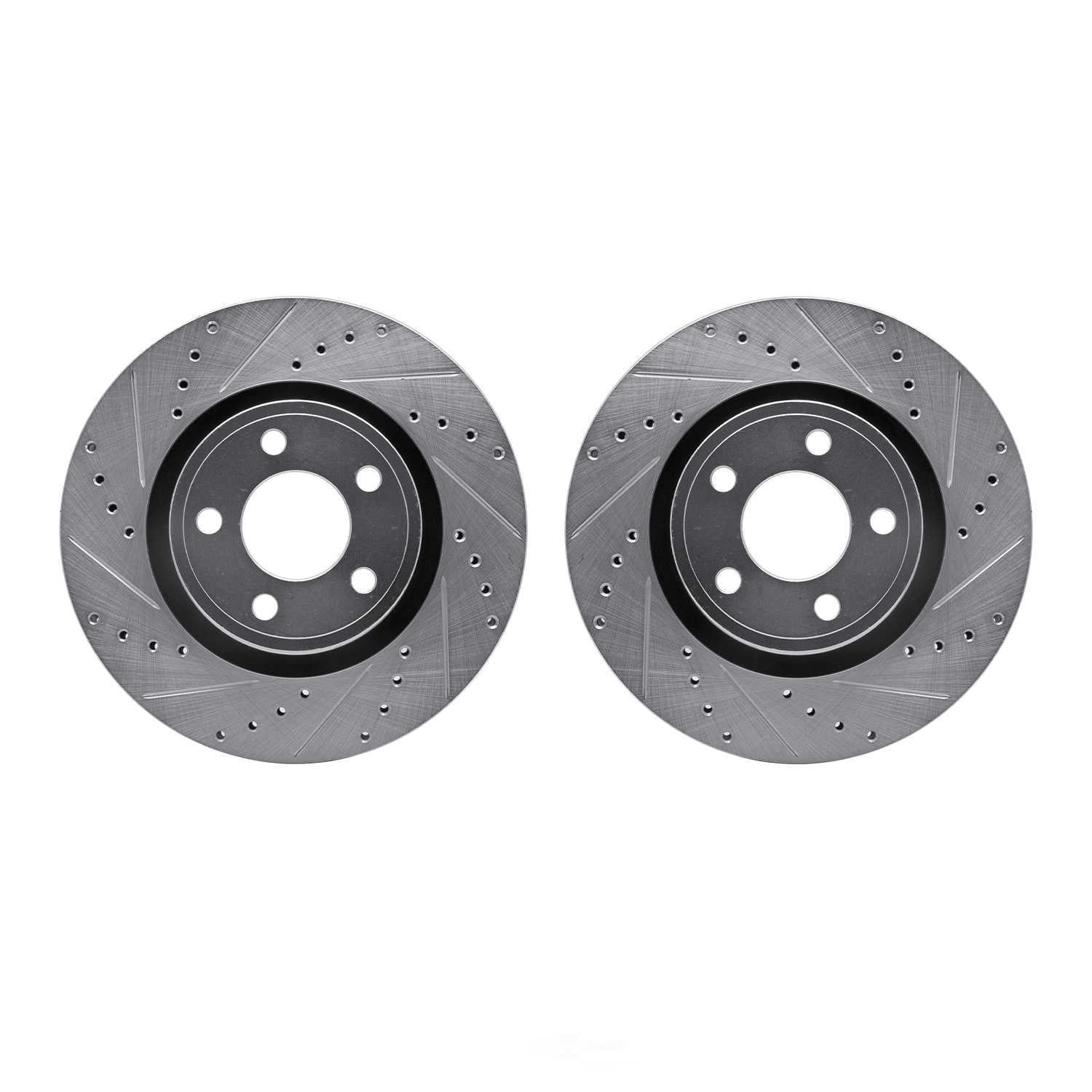 Dynamic Friction Company 7002-54159 DFC Brake Rotors - Drilled & Slotted - Silver