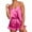 Pink, variant on Patlollav Womens Casual Print Colorblock Frill Hem Set Housewear Sexy Suspender Vest Suit