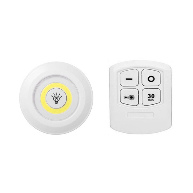 Injueey Luz de gabinete Luz de noche con control remoto 80-120LM Lámpara de armario COB ajustable, luz cálida, 1 en 1 Type2 NO2