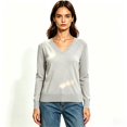 thumbnail image 2 of Women’s Classic V Neck Long Sleeve Soft Knit Pullover Sweater, Women's , Size S-2XL, 2 of 5
