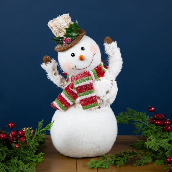 Northlight Smiling and Waving Snowman Christmas Figurine - 11.25"