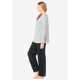 thumbnail image 2 of Dreams & Co. Plus Size Petite Long Sleeve Knit PJ Set, 2 of 6
