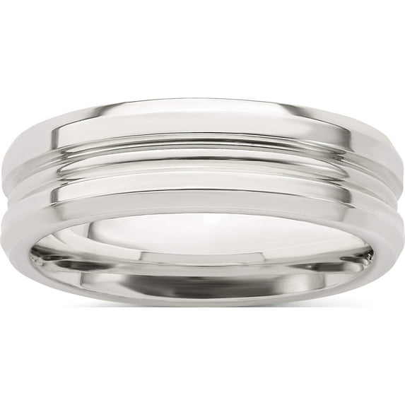 Sterling Silver Ss 6mm Polished Fancy Band Size 7.5 Made In United States qwb107-7.5