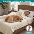 thumbnail image 4 of PetAmi Waterproof Dog Blanket For Medium Large Dogs, Pee Proof Pet Blanket for Bed Couch, Reversible Water Proof Blanket for Puppy Indoor Cat, Soft Dog Pee Crate Cover Washable, 60x80 Beige, 4 of 8