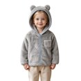 thumbnail image 5 of hengsof Toddler Boys Girls Hooded Fleece Jacket Long Sleeve Coat Cute Bear Hoodie Zip Up Fall Winter Warm Outwear with Pocket 1-5Y, 5 of 7