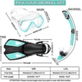 thumbnail image 4 of ZWVKLN Snorkel Set, 3 Piece Diving Set With Flippers, Mask And Snorkel Set For Men And Women, 4 of 5