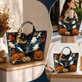 thumbnail image 5 of CHJK Personalized Ghost Print PVC Handbags for Women, Halloween Waterproof Large Capacity Tote Bag for Halloween Party, 5 of 7