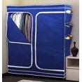 thumbnail image 5 of Clothes Closet Double Door Storage Closet Seasonal Storage Unit Wardrobe Organizer Easy Zip, Non Woven Breathable Fabric, Navy, Free Standing Closet, Clothes Closet, 5 of 6