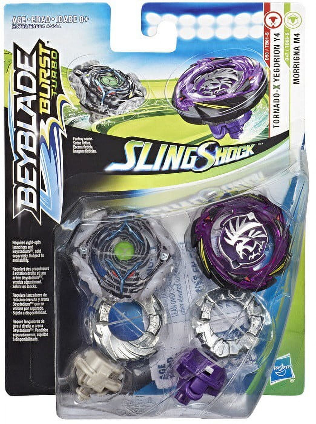Beyblade Burst Turbo Slingshot Morrigna M4 and Tornado-X Yegdrion