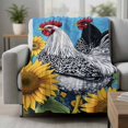thumbnail image 2 of Sunflower Rooster Blanket Soft Cozy Warm Throw Blanket for Couch, Plush Fuzzy Flannel Fleece Blankets for Sofa, Yellow Summer Flower Vintage Bed Blankets Lightweight Gifts for Women, 30"x40", 2 of 9