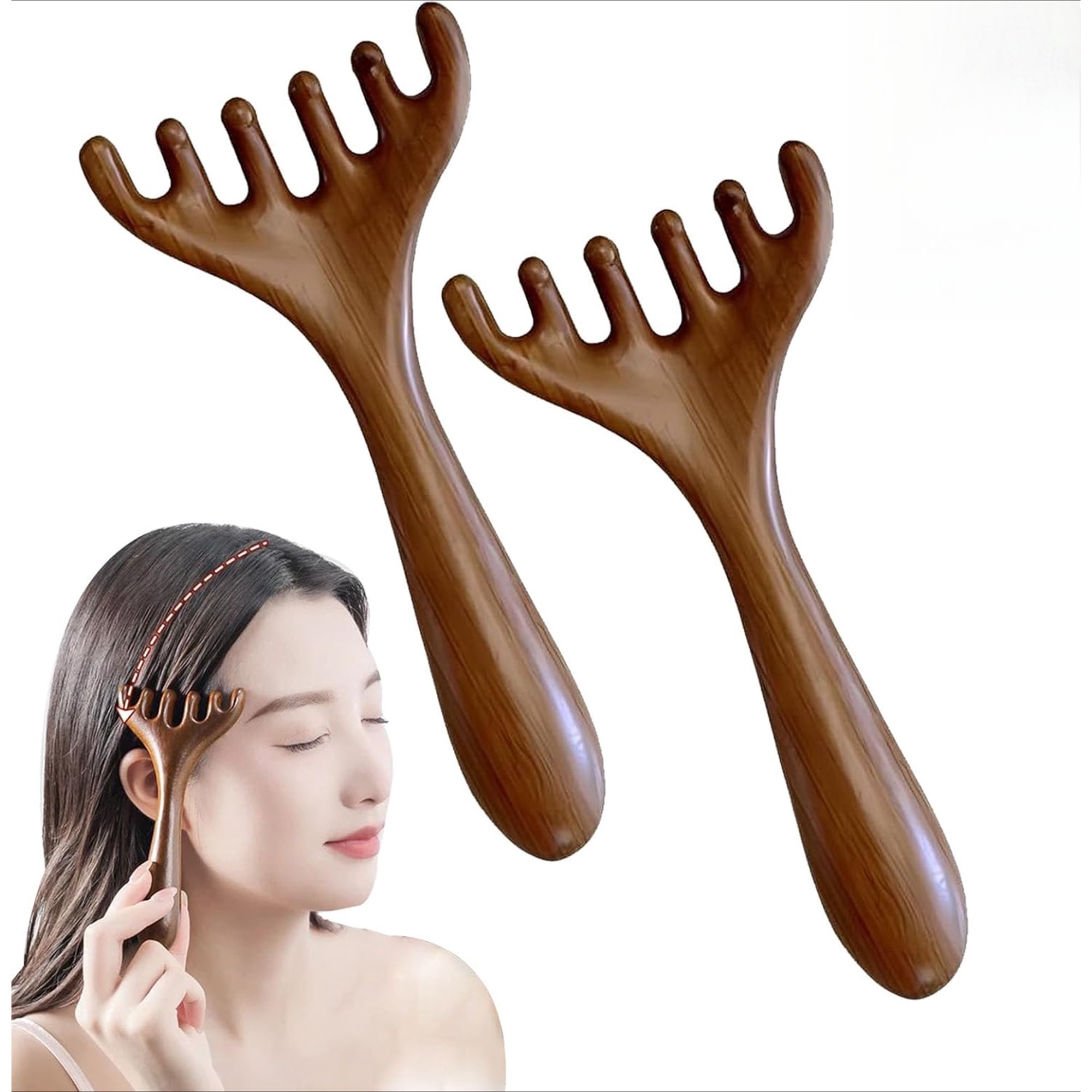 Six-Claw Meridian Massage Comb, Head And Neck Massage Comb, Five Touch Therapy Comb, Meridians Massage Brush, Whole Body Relaxation Massage Combs, For Scalp, Face, Neck & Shoulder Relaxation