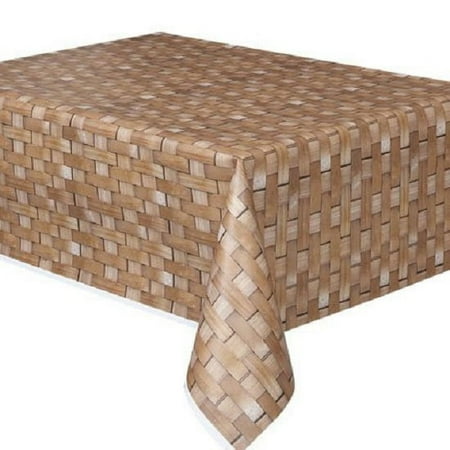 Basket Weave Design Realistic Look Plastic Tablecover 54" x 108" BBQ Luau Picnic