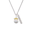 thumbnail image 2 of Delight Jewelry Silvertone Volleyball - Crown Silvertone Forever Bar Charm Necklace, 23", 2 of 4