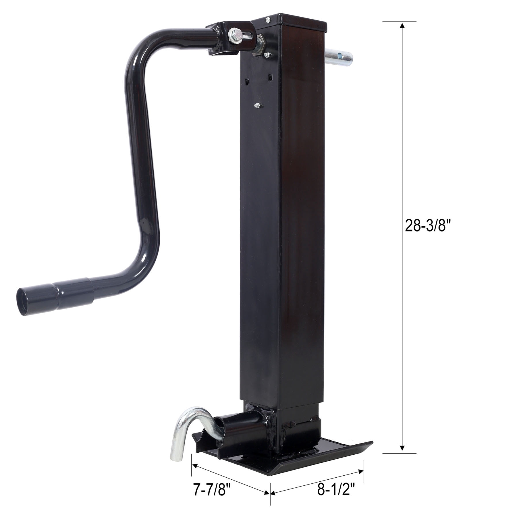Heavy-Duty Weld On Trailer Jack 12,000 lbs. Capacity Sidewind Crank, 26 Inch Travel For Heavy-Duty Trailers Easily Hitch & Unhitch