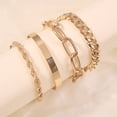 thumbnail image 4 of Weloille Exaggerated Thick Alloy Chain Fashion Gold And Bracelet Four-piece Set, 4 of 8