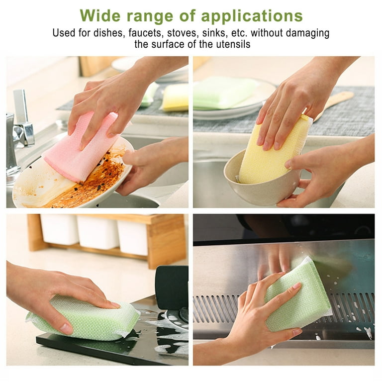 Individually Wrapped Sponges Kitchen Cleaning Sponges Bulk, Dishwashing  Sponges Scouring Pad, Odor-Free Loofah Dish Sponge Scrubber for Washing  Dishes