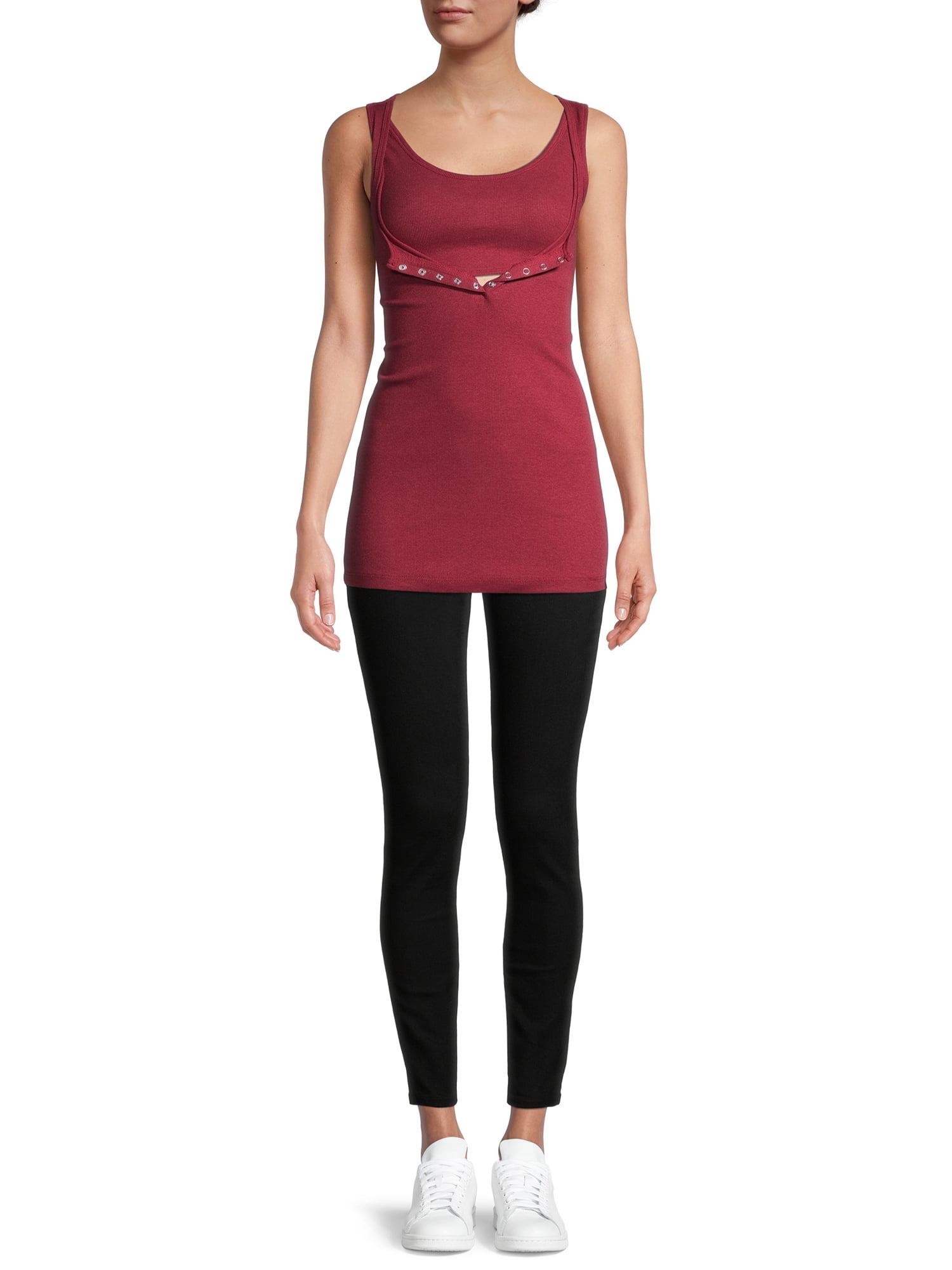 Planet Motherhood Maternity Women's Nursing Henley Tank Top