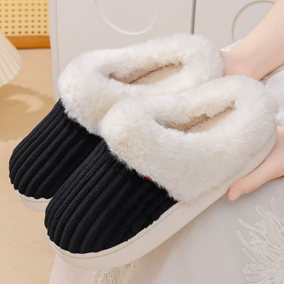 KANG Fleece Lined Winter Slippers For And Cozy Indoor Outdoor Shoes With Soft Sole Comfortable Design