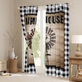thumbnail image 3 of YST Windmill Curtains Farmhouse Blanket Rustic Country Style Curtains&nbsp;&&nbsp;Drapes, Black White Geometry Grid Window&nbsp;Curtains Vintage Wooden Plank Window&nbsp;Treatments 52''Wx63''L, 3 of 6