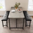 thumbnail image 2 of 3-Piece Dining Table Set with Bench & Metal Frame, Breakfast Nook Set for 4, 2 of 8
