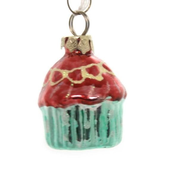 Holiday Ornaments Cupcake Delight Glass Christmas Dessert Sweets 7180 Red