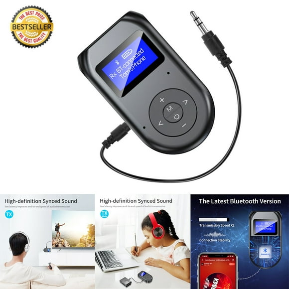 Wireless Bluetooth 5.0 Audio T ransmitter Receiver 3.5mm AUX Stereo Adapter