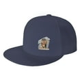 thumbnail image 1 of DouZhe Flat Brim Cap Snapback Hat, Big Head Caveman Prints Adjustable Blue Adult Baseball Cap, 1 of 6