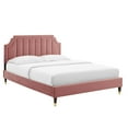 thumbnail image 2 of Modway Sienna Performance Velvet Full Platform Bed in Dusty Rose, 2 of 10