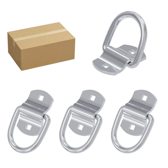 XSTRAP 24 Pieces D-Ring Tie Down Anchor 1/4 Inch Stainless Steel D-Rings Trailer 700 Lbs D-Ring Bracket D Ring Mounting Plate for Ratchet Tie Down Straps Car Truck Bed Cargo