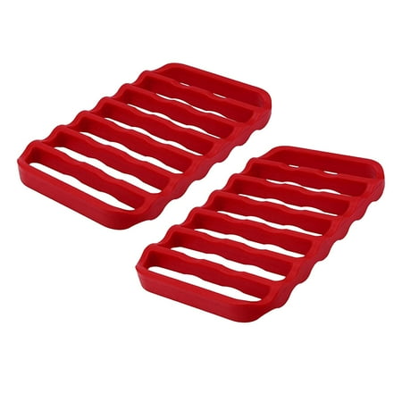 

2 Pack Non Stick Cooling Rack for Meat Easy-Clean Silicone Baking Rack for BBQ & Kitchen Cooling Resting Red