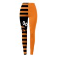 thumbnail image 4 of Gibobby Leggings de Invierno para Mujer Leggings de entrenamiento para mujer, pantalones de bloque de color con ojos de Halloween, cálidos, y elásticos(Naranja,M), 4 of 5