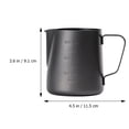 thumbnail image 2 of FOLOYORI Durable Black Coffee Frothing Jug Stainless Steel Pitcher with Handle and Liquid Measurement for Home, 2 of 8