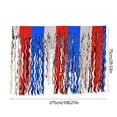 thumbnail image 2 of Darzheoy 4th of July Decorations, Red White and Blue Wavy Metallic Tinsel Foil Fringe Table Skirt for Rectangle Tables, Table Decorations for Memorial Day, Labor Day, Veterans Day, 2 of 6