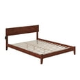 thumbnail image 2 of AFI Orlando Queen Low Profile Wood Platform Bed Frame with Panel Headboard, Walnut, 2 of 7